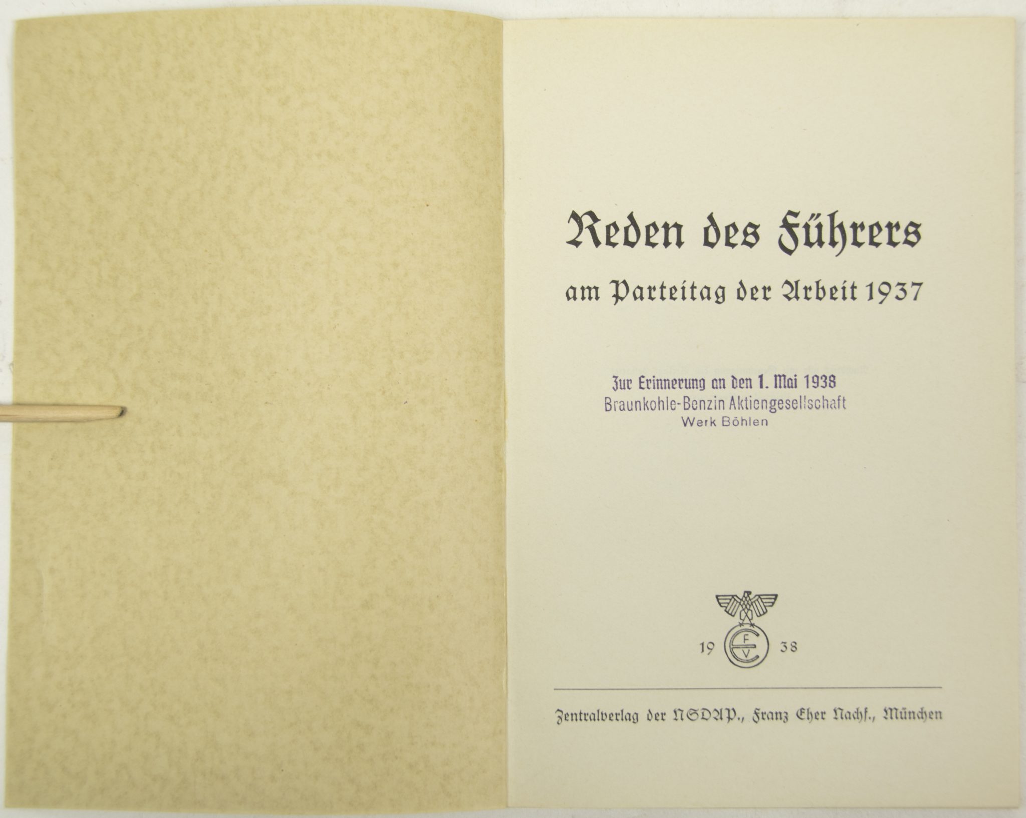 (Brochure) Reden des Führers am parteitag der Arbeit 1937 (2) (Brochure) Reden des Führers am parteitag der Arbeit 1937