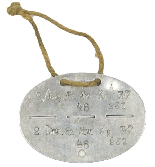 Erkennungsmarke (EKM) 2. LWPz. Abw. Kp. 37 (231)