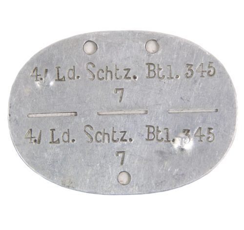Erkennungsmarke (EKM) 4. Ld. Schtz. Btl. 345