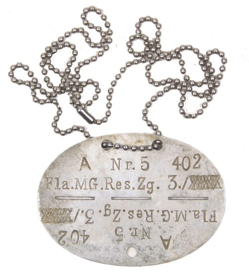 Erkennungsmarke (EKM) Fla. MG. Res. Zg.3