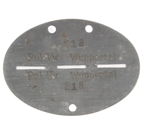 Erkennungsmarke (EKM) Pol.Vw. Wuppertal