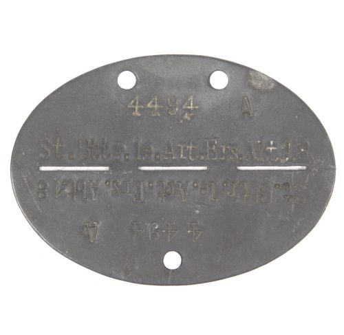 Erkennungsmarke (EKM) St. Bttr. 1e.Art.Ers.Abt.18