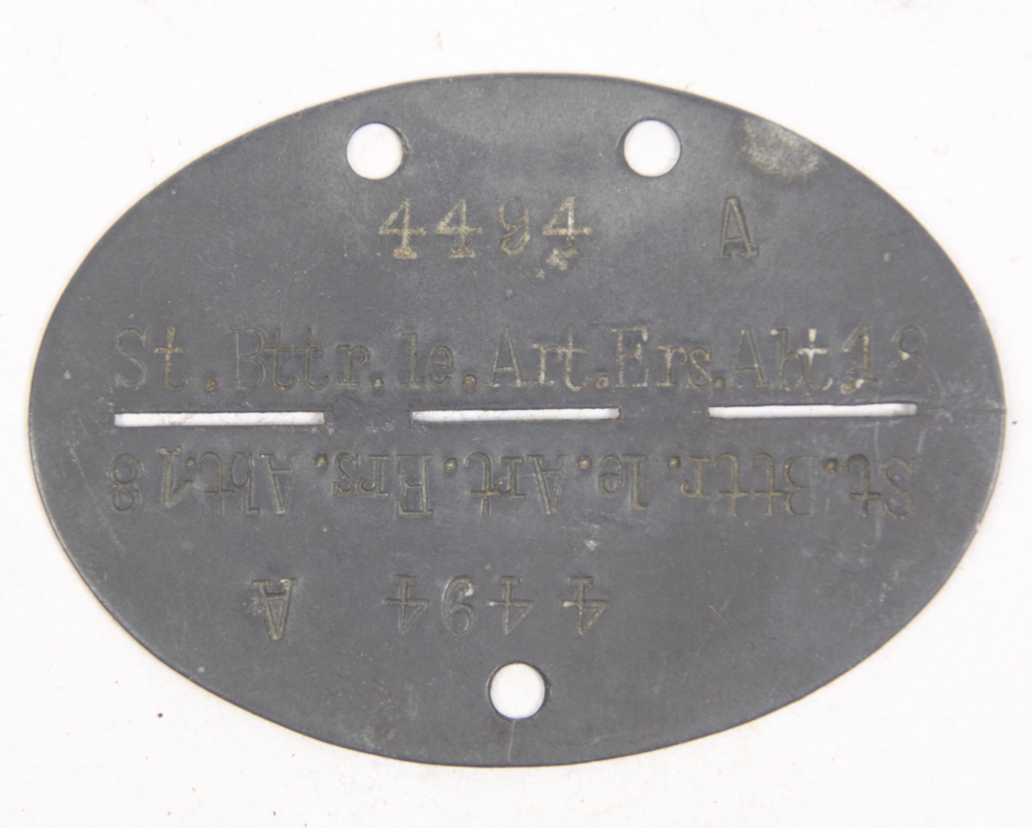 Erkennungsmarke (EKM) St. Bttr. 1e.Art.Ers.Abt.18 (2) Erkennungsmarke (EKM) St. Bttr. 1e.Art.Ers.Abt.18