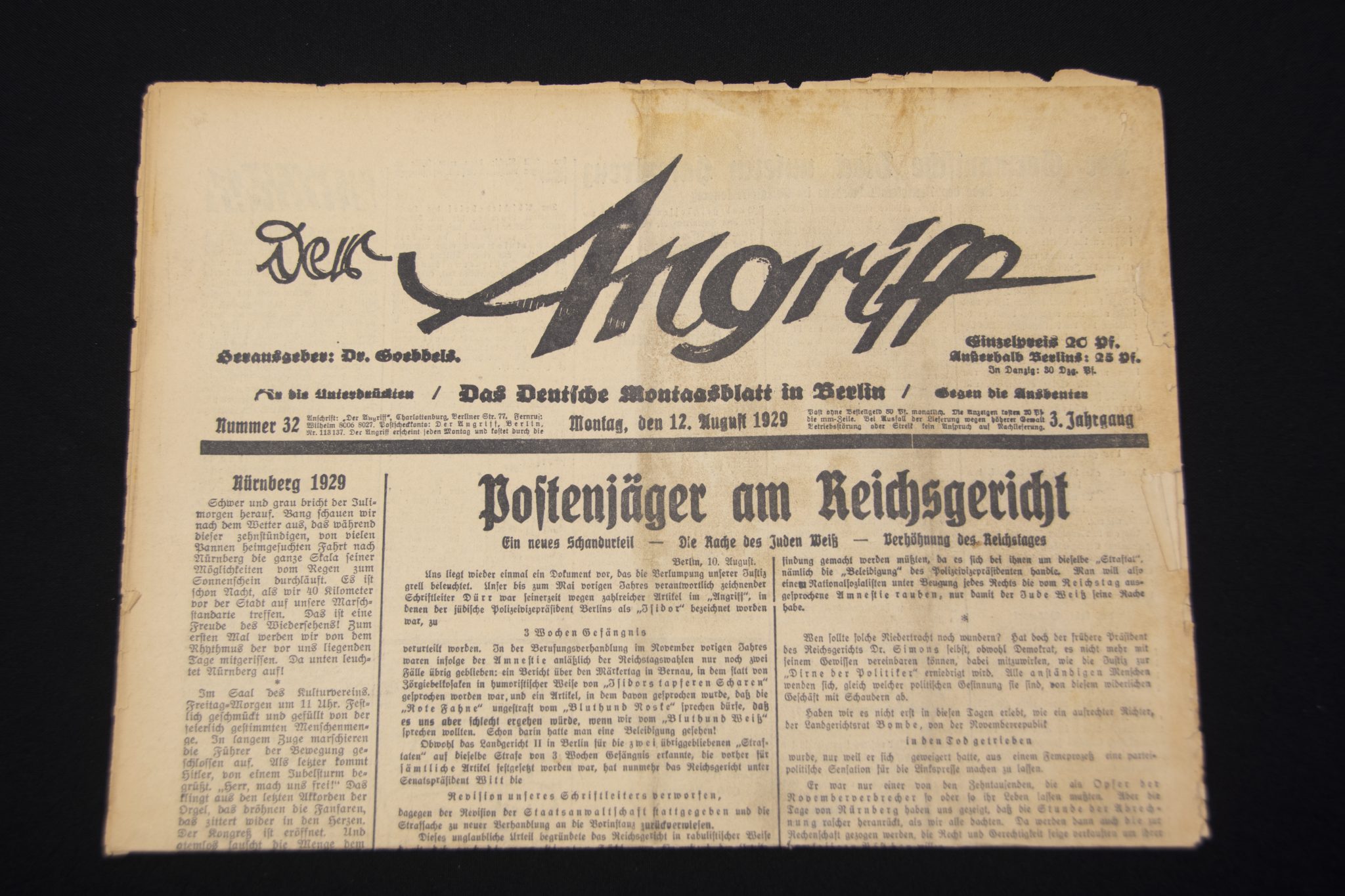 (Newspaper) Der Angriff – 12. August 1929 (Kampfzeit) (2)