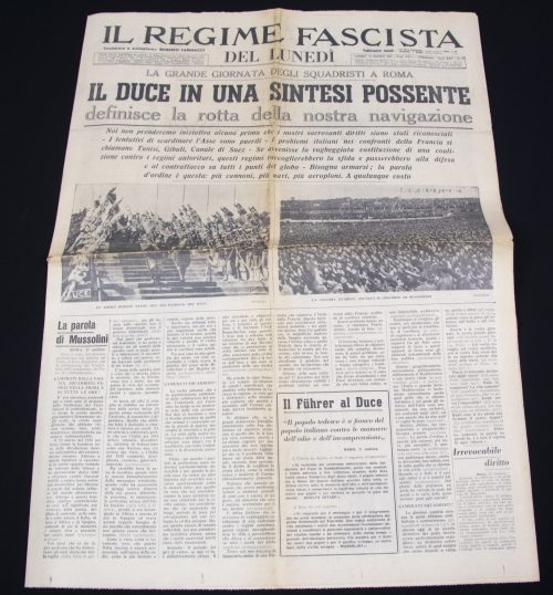 (Newspaper) Il regime Fascista del Lunedi - 27 Marzo 1939