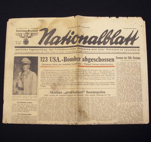 (Newspaper) Nationalblatt - Gauzeitung Moselland - Ausgabe Luxemburg 12 Januar 1944 - rare