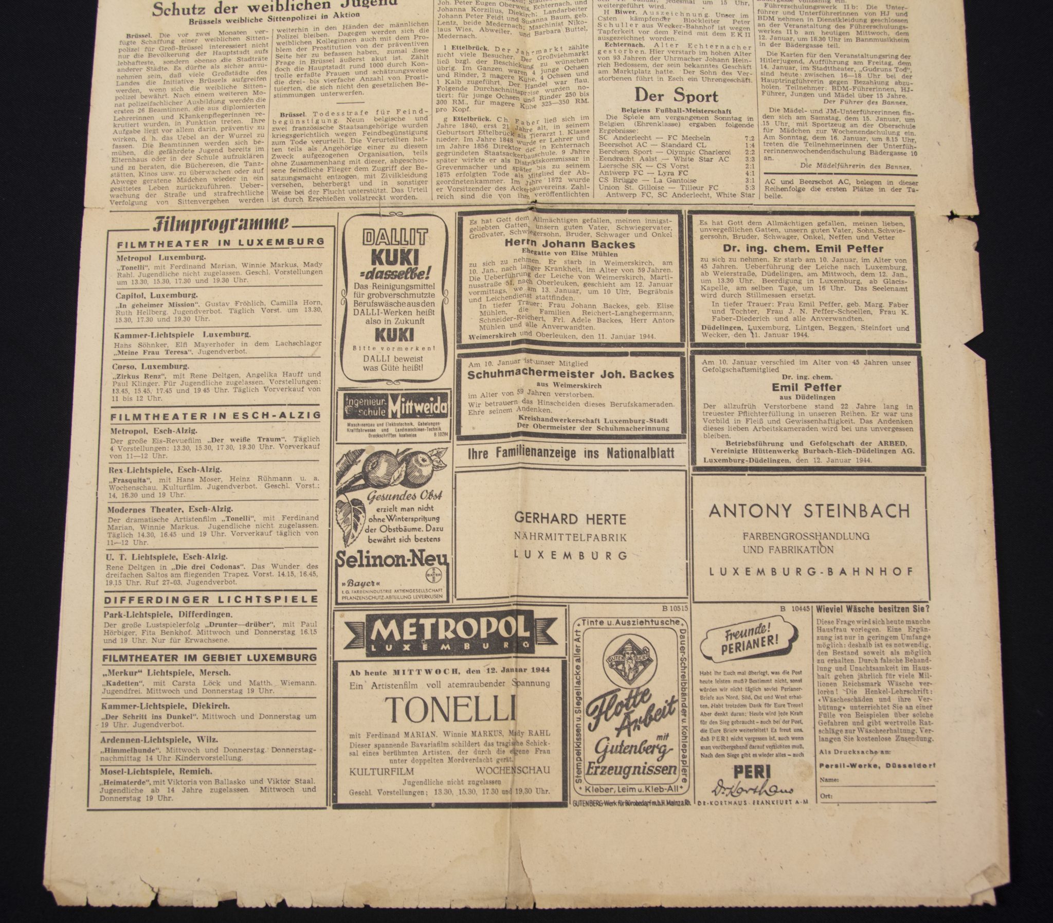(Newspaper) Nationalblatt - Gauzeitung Moselland - Ausgabe Luxemburg 12 Januar 1944 - rare - Image 13