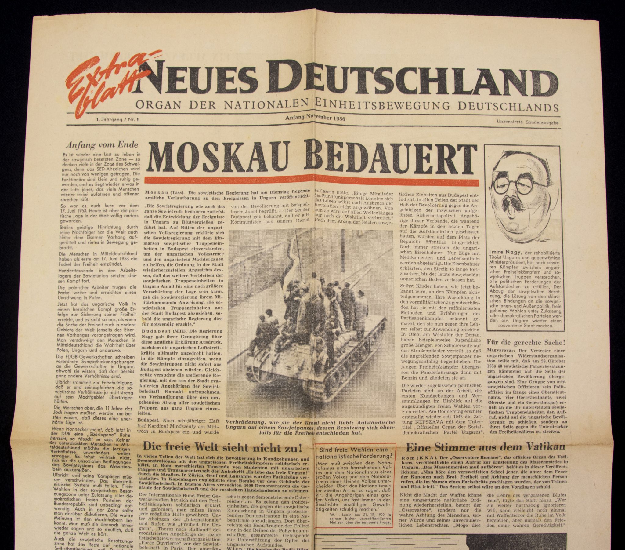 (Newspaper) Neues Deutschland – Ogan des Nationalen Einheitsbewegung Deutschlands 1 Jahrgang Nr.1 (1957) (Newspaper) Neues Deutschland - Ogan des Nationalen Einheitsbewegung Deutschlands 1 Jahrgang Nr.1 (1956)