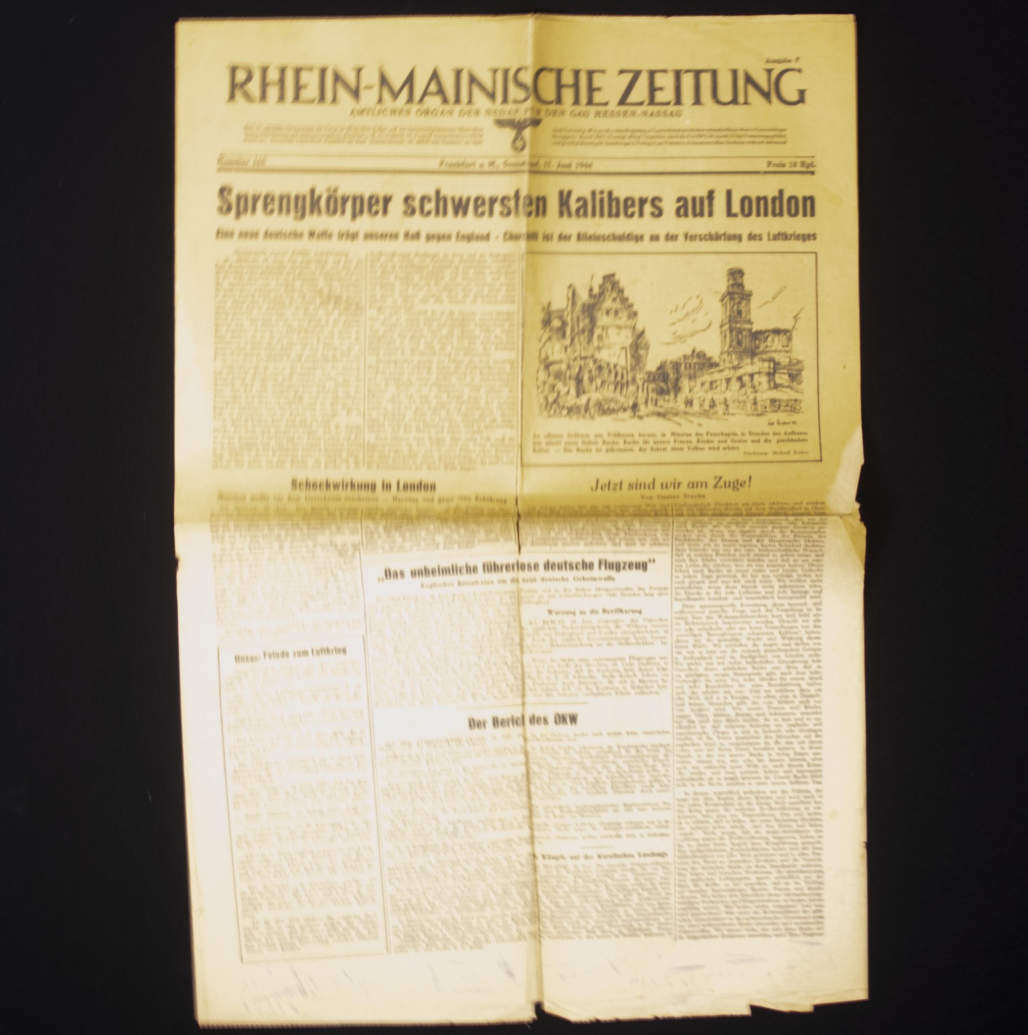 (Newspaper) Rhein-Manische Zeitung – Amtliches Organ der NSDAP für den Gau Hessen-Nassau – 17. Juni 1944 (2) (Newspaper) Rhein-Manische Zeitung - Amtliches Organ der NSDAP für den Gau Hessen-Nassau - 17. Juni 1944