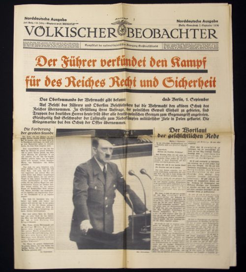 (Newspaper) Völkischer Beobachter 2. September 1939