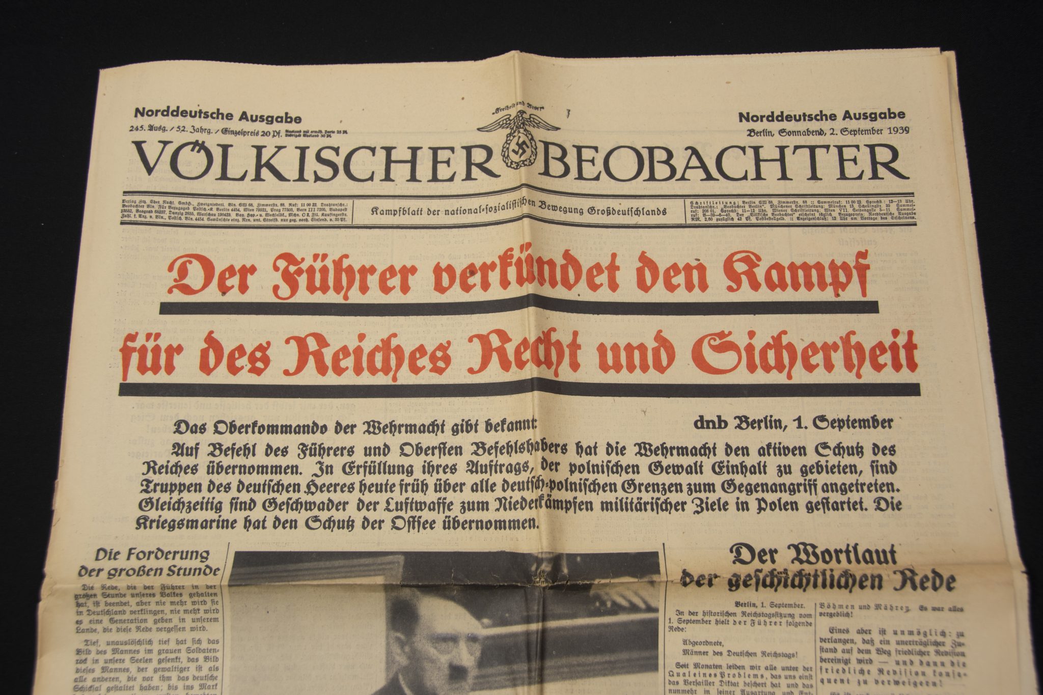 (Newspaper) Völkischer Beobachter 2. September 1939 (3) (Newspaper) Völkischer Beobachter 2. September 1939