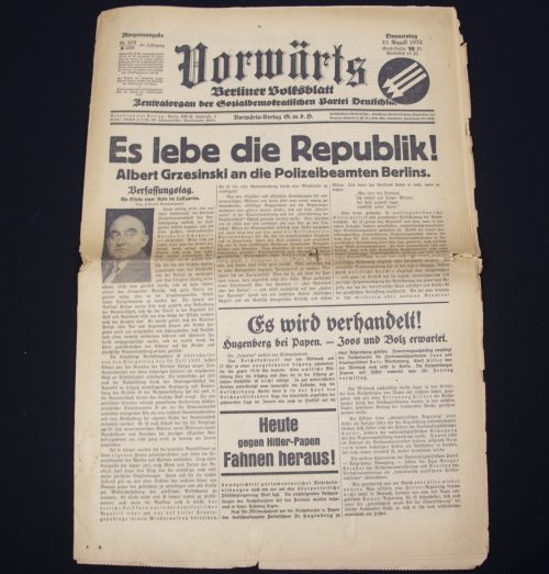 (Newspaper) Vorwärts Berliner Volksblatt - 11. August 1932