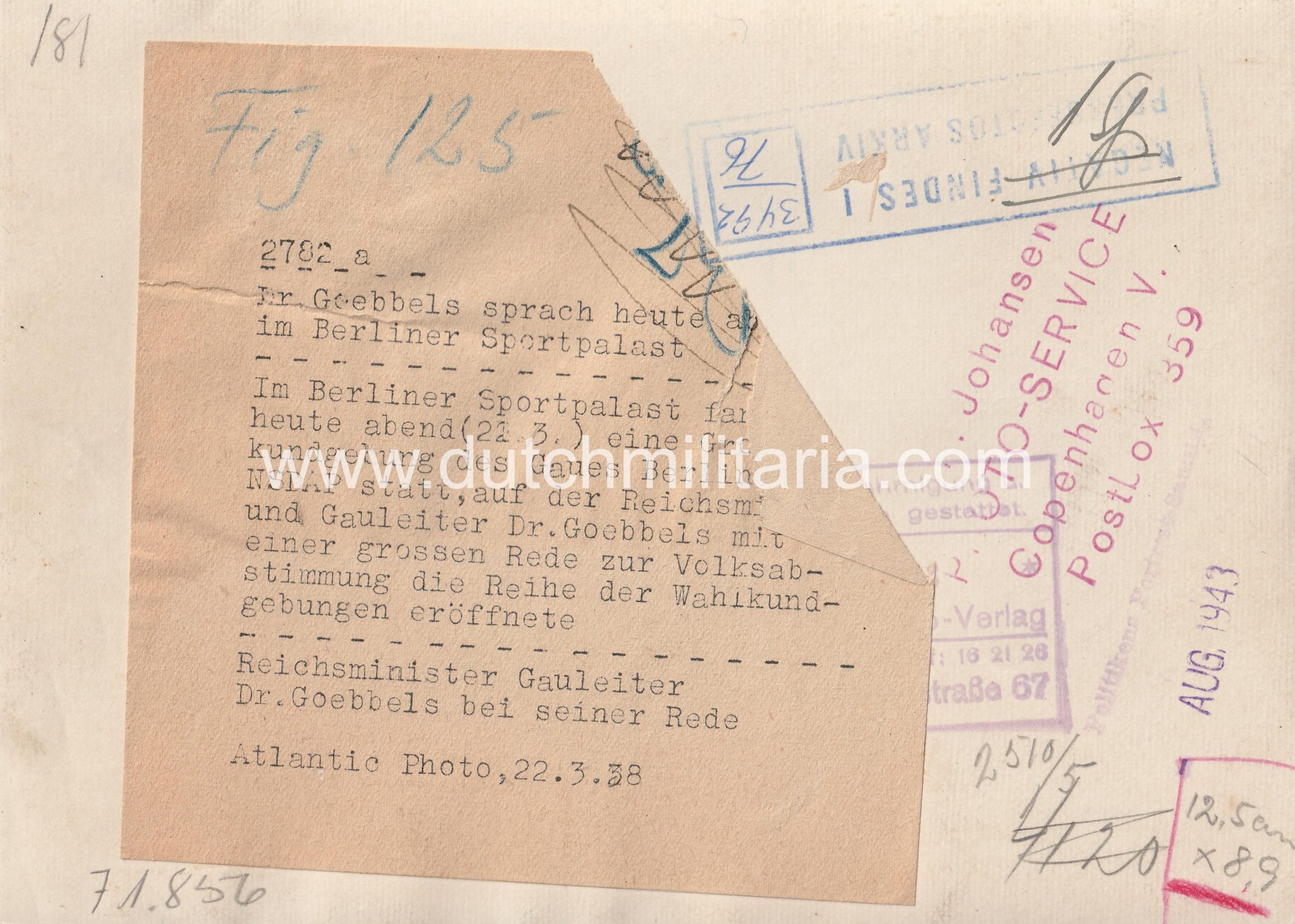 (Pressphoto) Dr. Goebbels sprach im berliner Sportpalast (1939) (Pressphoto) Dr. Goebbels sprach im berliner Sportpalast (1938)