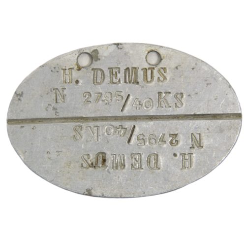 WWII Kriegsmarine (KM) Erkennungsmarke Named N279540KS