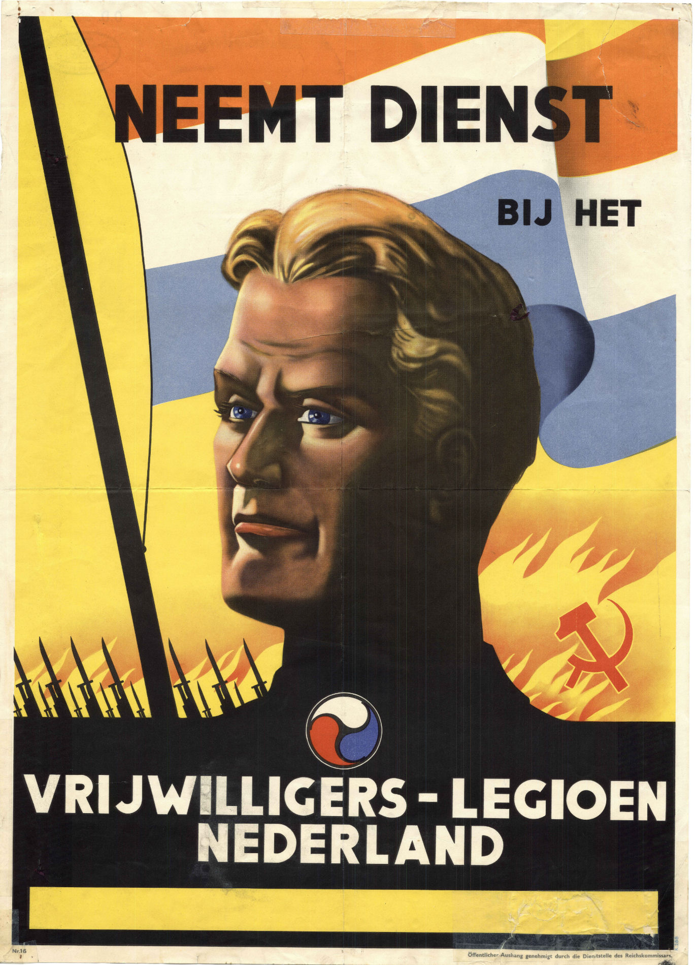 Dutch SS Volunteer Legion Vrijwilligerslegioen Nederland memberbadge - extremely rare