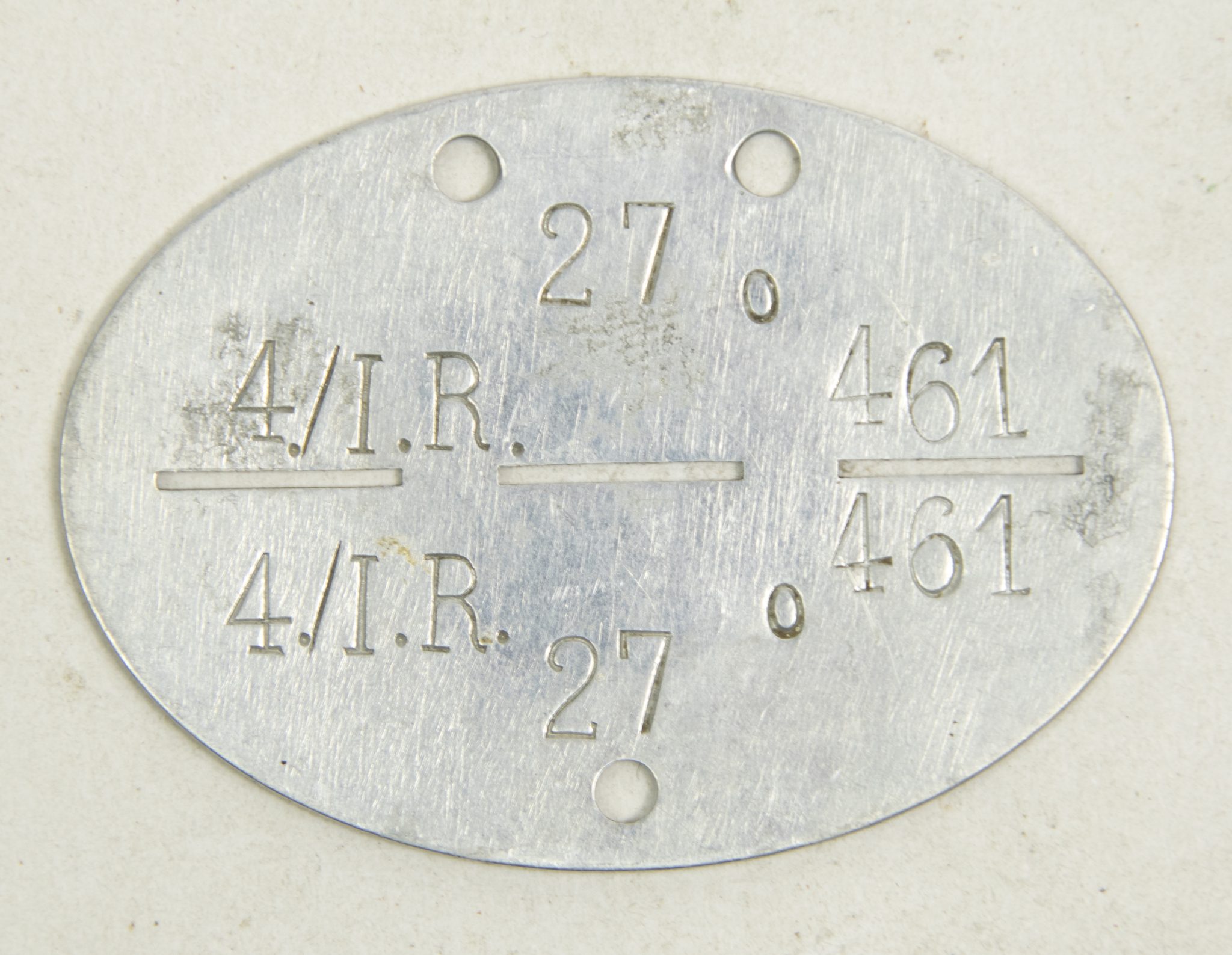 Erkennungsmarke (EKM) 4.I.R.461 (2) Erkennungsmarke (EKM) 4.I.R.461