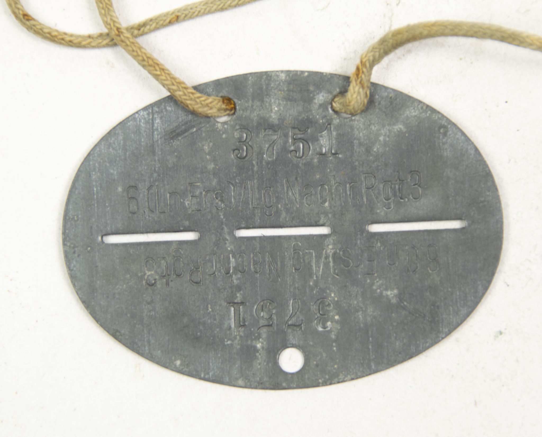 Erkennungsmarke (EKM) 6.(Ln.Ers.)Lg.Nachr.Rgt.3 (2) Erkennungsmarke (EKM) 6.(Ln.Ers.)Lg.Nachr.Rgt.3