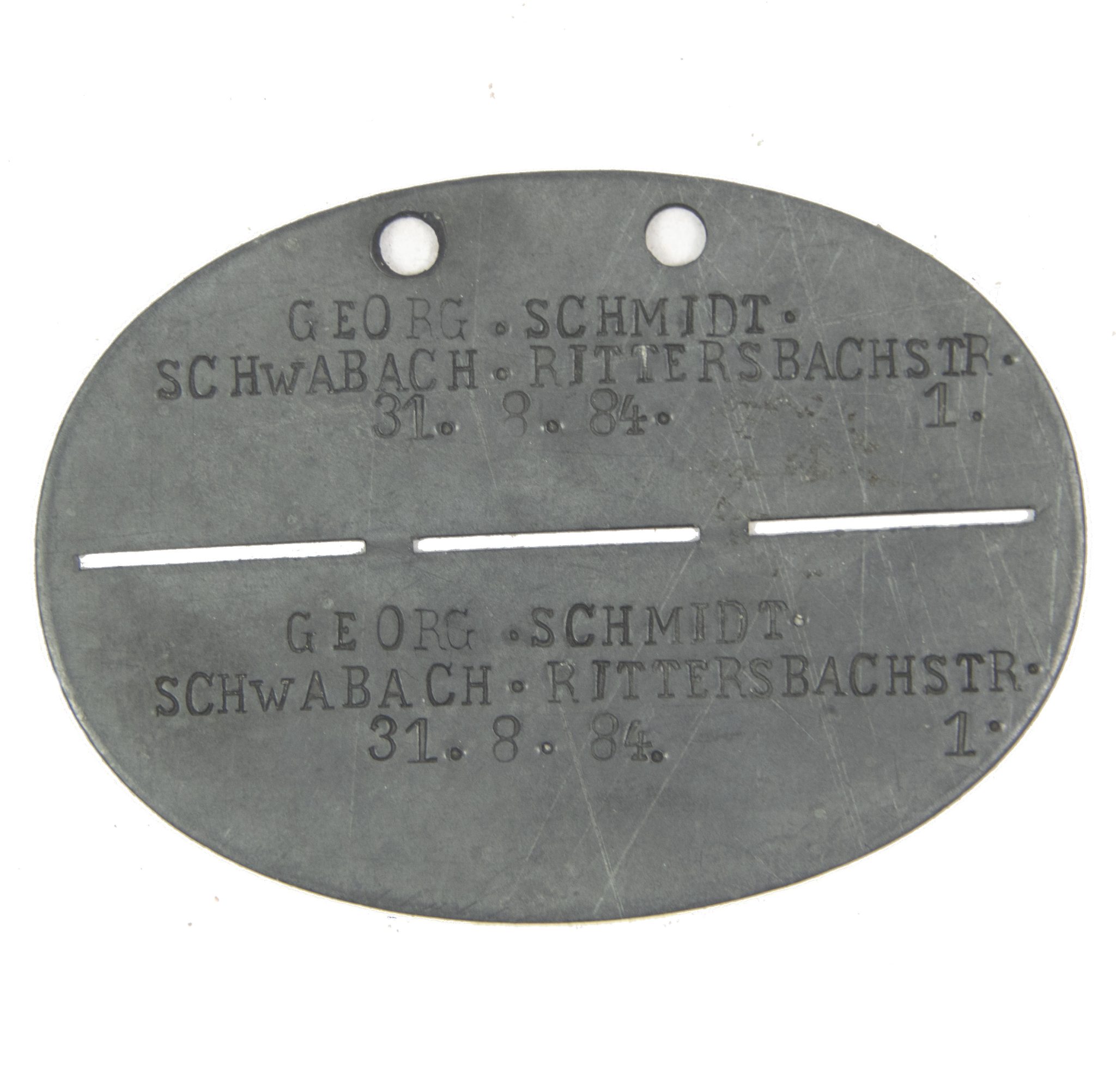 Erkennungsmarke (EKM) World War I Bay.Res.I.R.10.4.K.Nr.205 (2) Erkennungsmarke (EKM) World War I Bay.Res.I.R.10.4.K.Nr.205