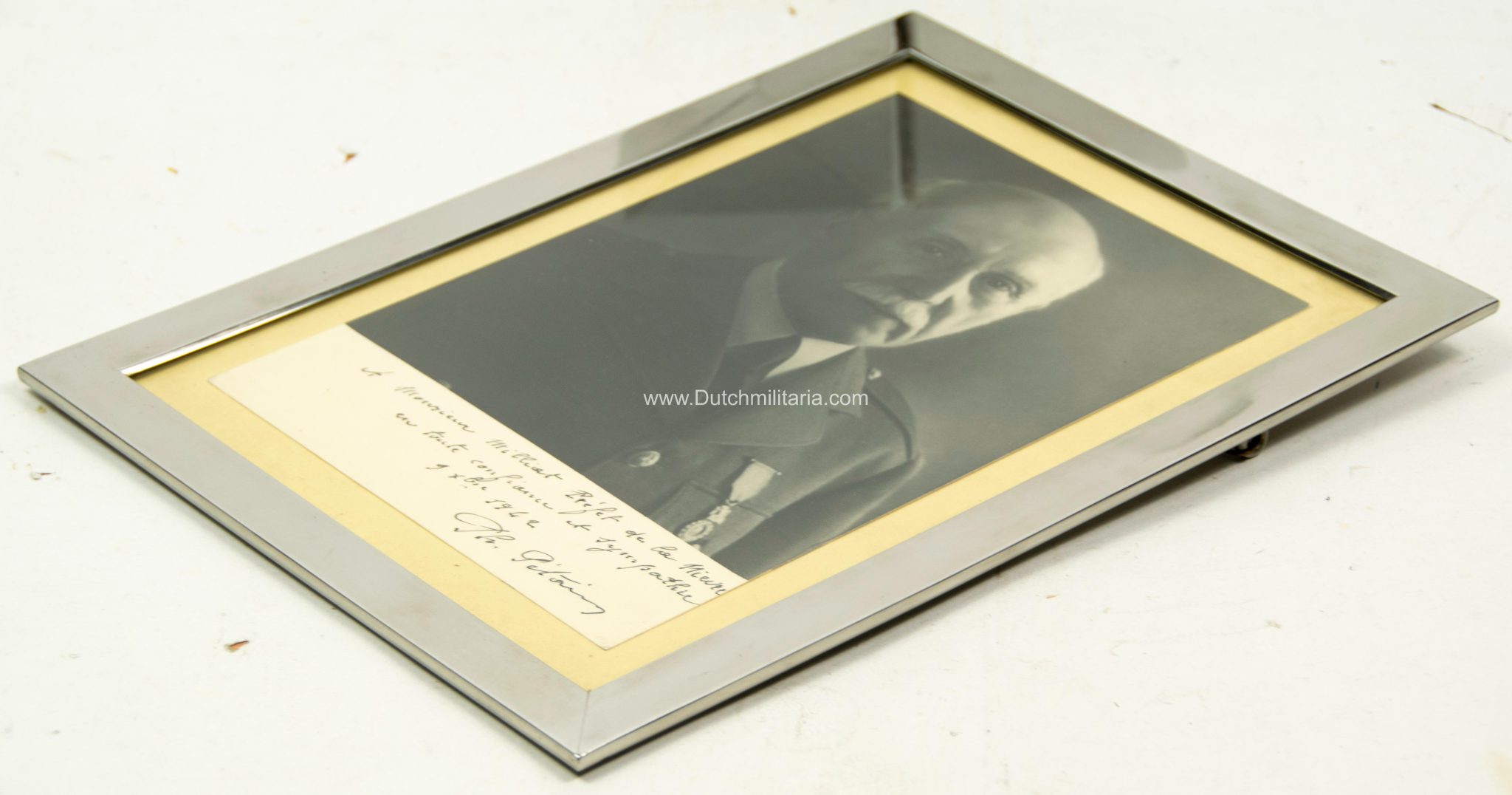 (France) Marshal Pétain framed photo + dedication - RARE - Image 11
