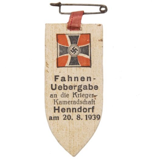 Kyffhäuserbund Fahnen-Uebergabe an die Kriegerkameradschaft Henndorf am 20.8.1939 abzeichen
