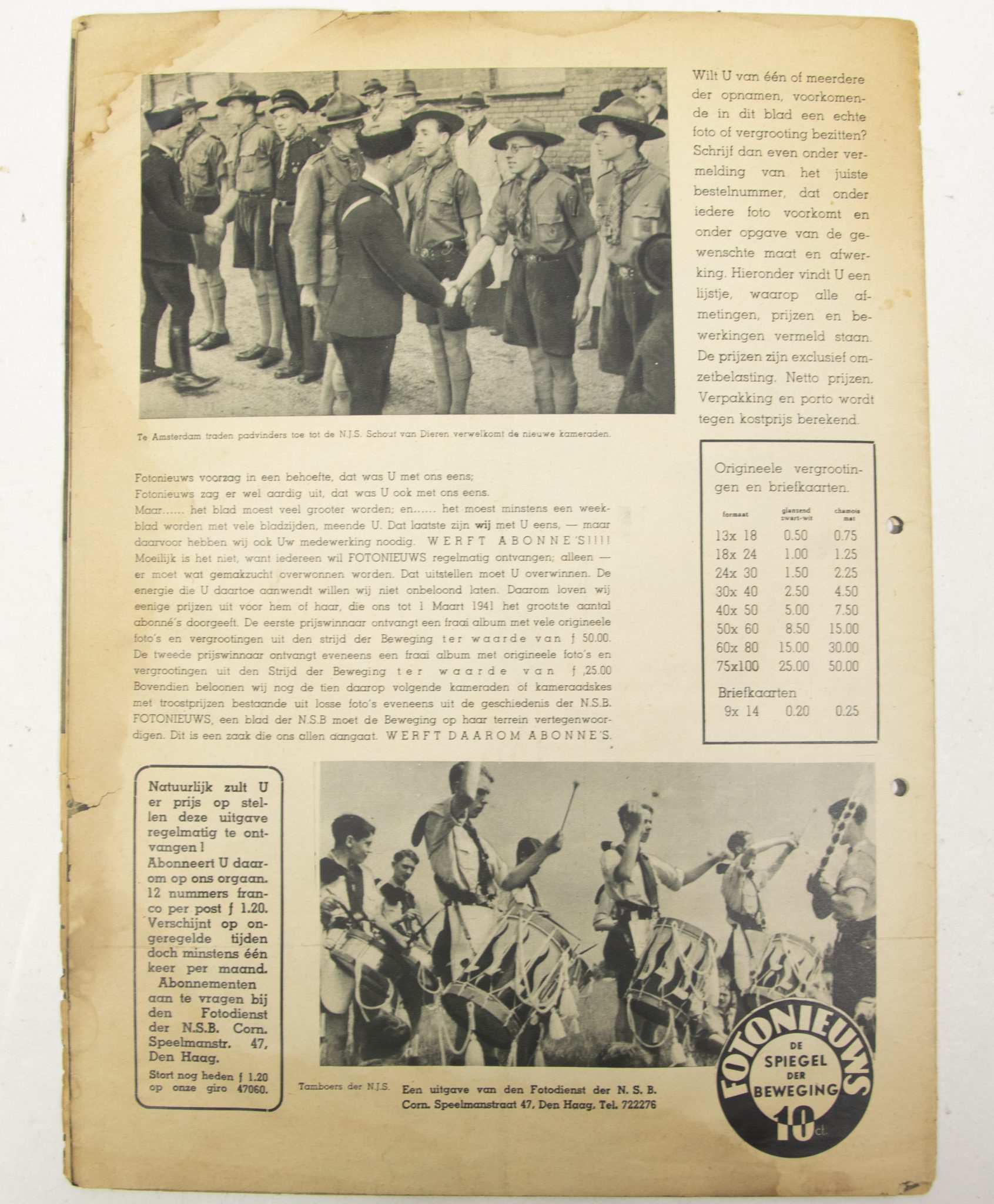 (NSB) Fotonieuws de Spiegel der Beweging 1e jaargang No.2 - RARE