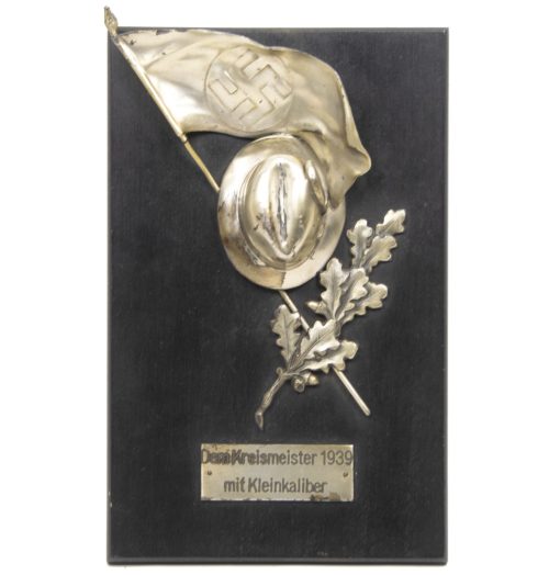 Shooting wallplaque Dem Kreismeister 1939 mit Kleinkaliber (25x16 cm) - Rare