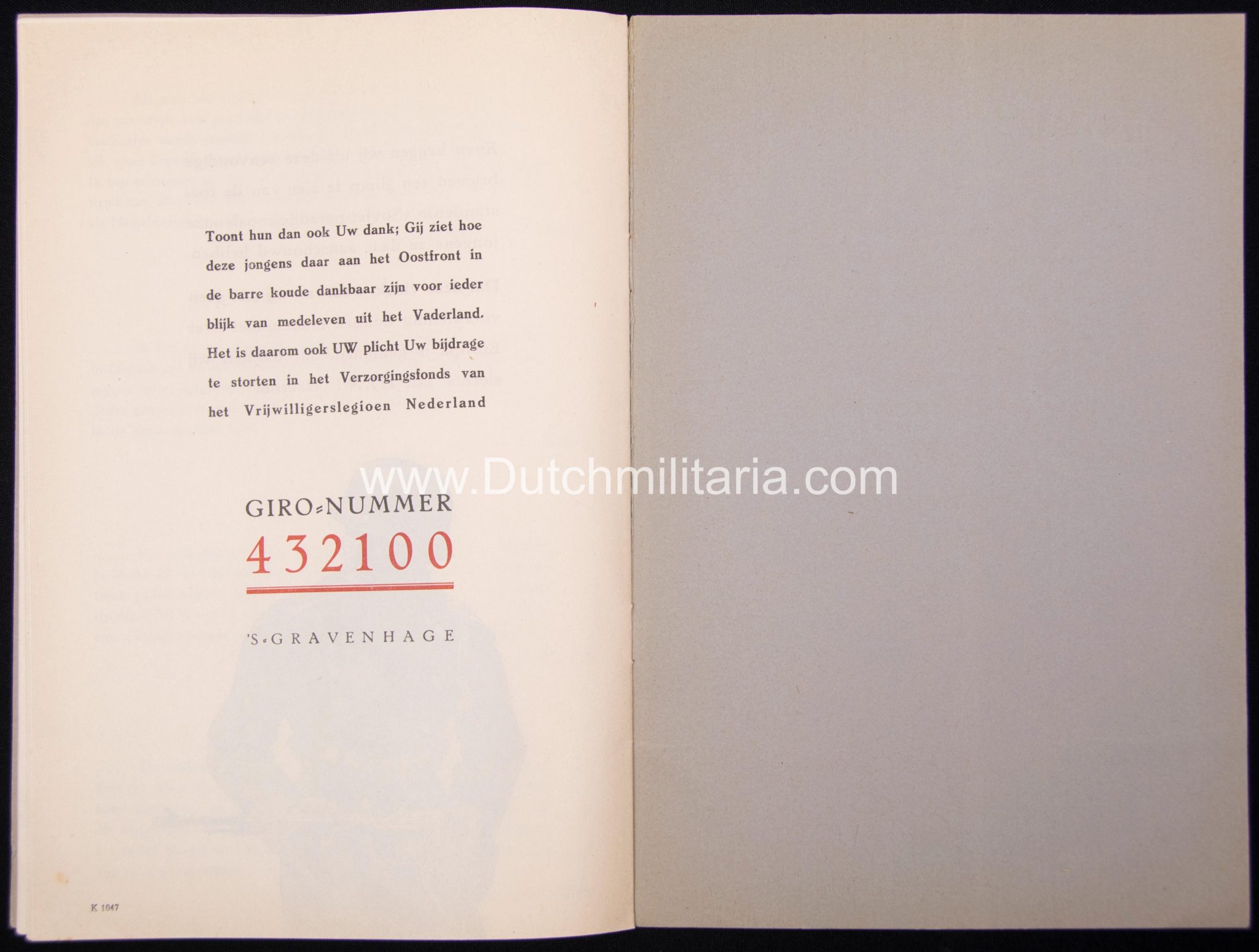 1942), Wij danken u, ’s-Gravenhage Verzorgingsfonds Vrijwilligerslegioen Nederland, 16 p.