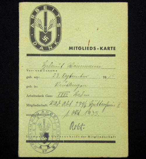 Arbeitsdank Mitgliedskarte + passphoto