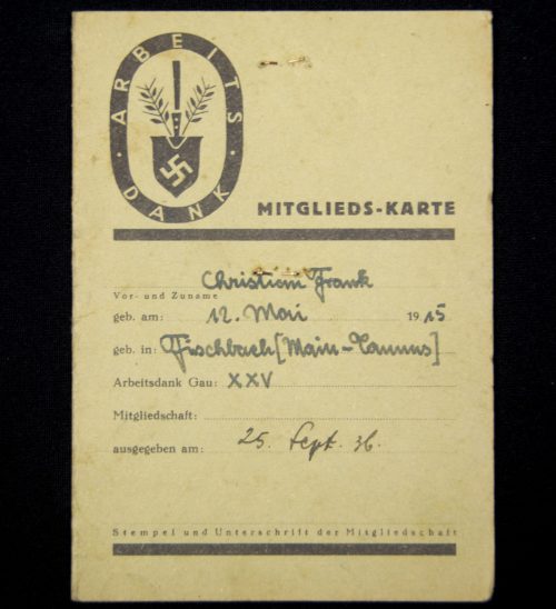 Arbeitsdank Mitgliedskarte + passphoto