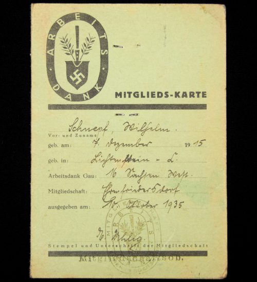 Arbeitsdank Mitgliedskarte + passphoto