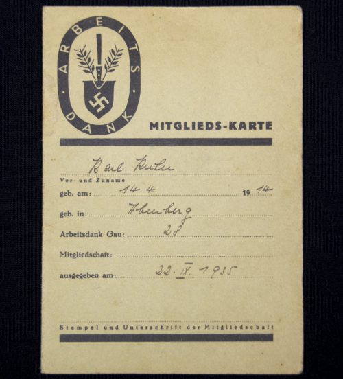 Arbeitsdank Mitgliedskarte + passphoto