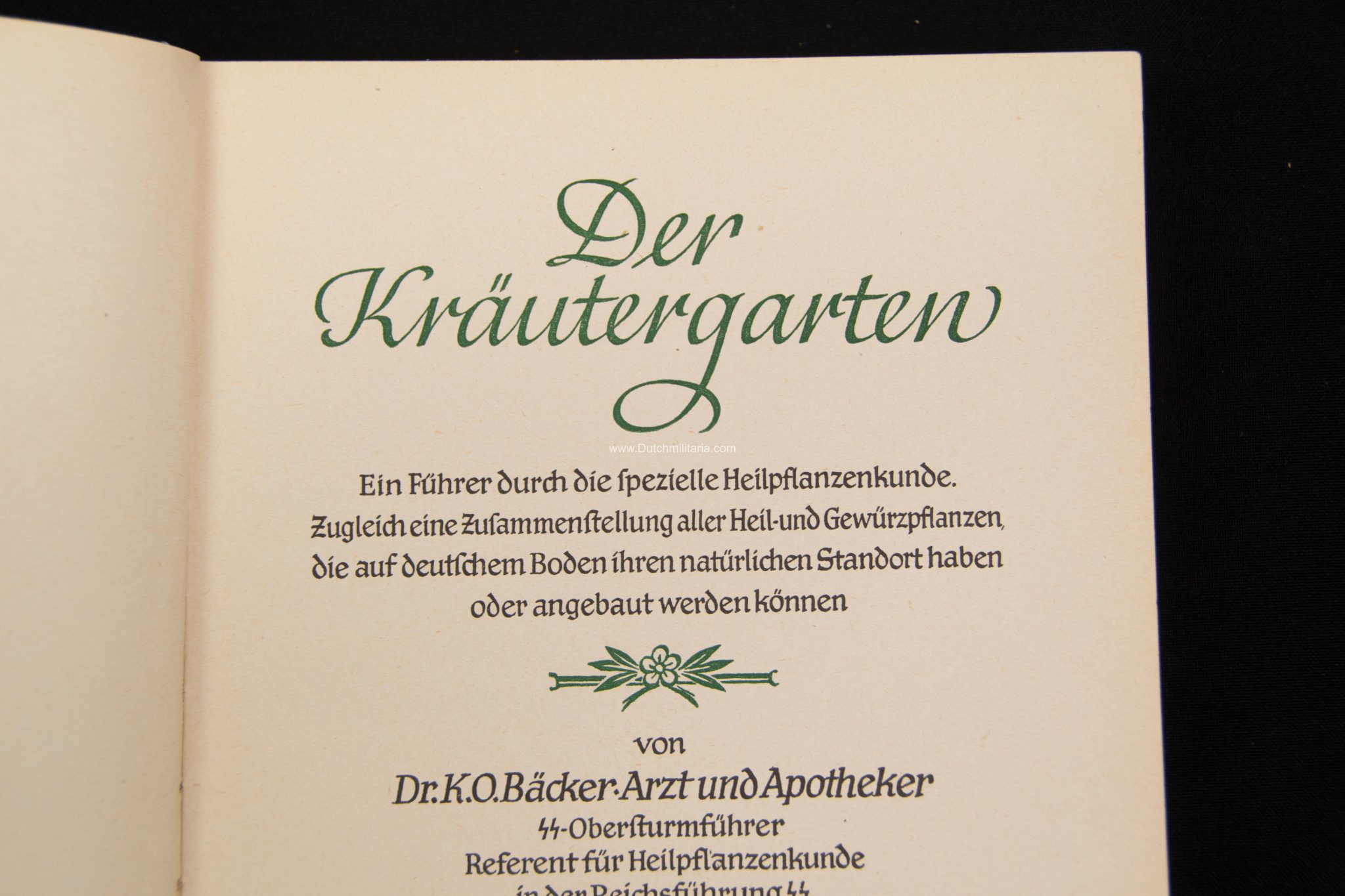 (Book) SS Der Kräutergarten + Dustjacket- Nordland Verlag (1940) - EXTREMELY RARE
