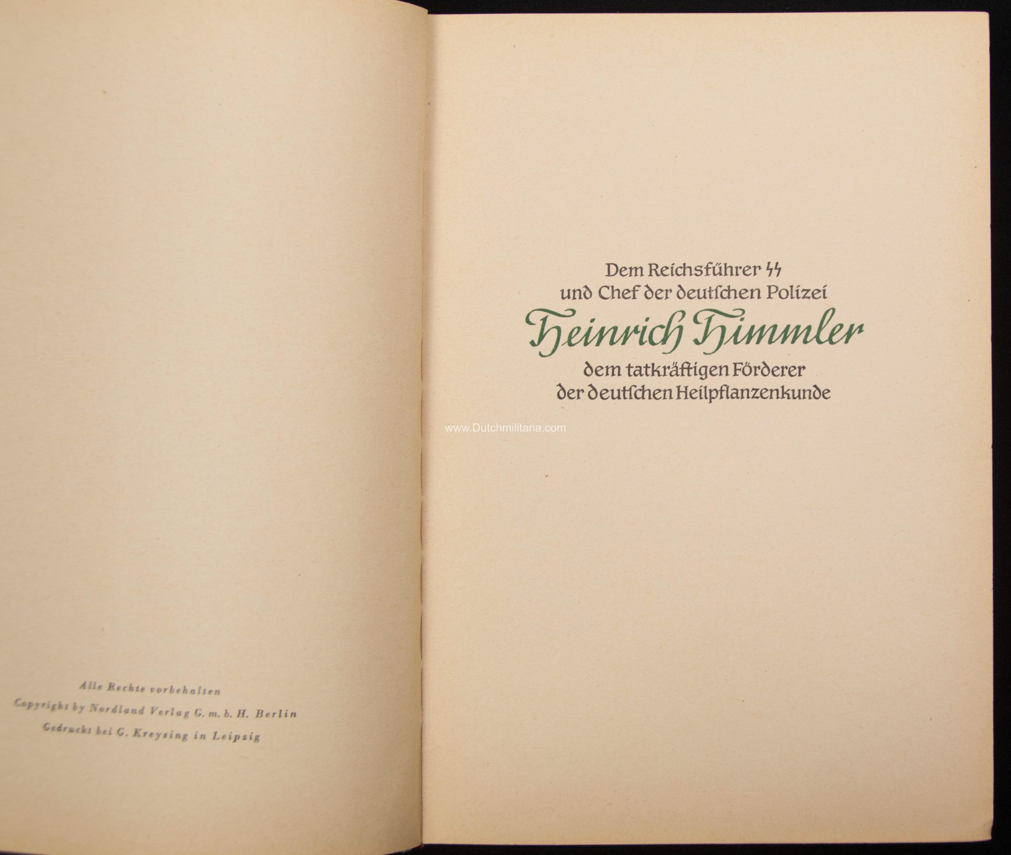 (Book) SS Der Kräutergarten + Dustjacket- Nordland Verlag (1940) - EXTREMELY RARE