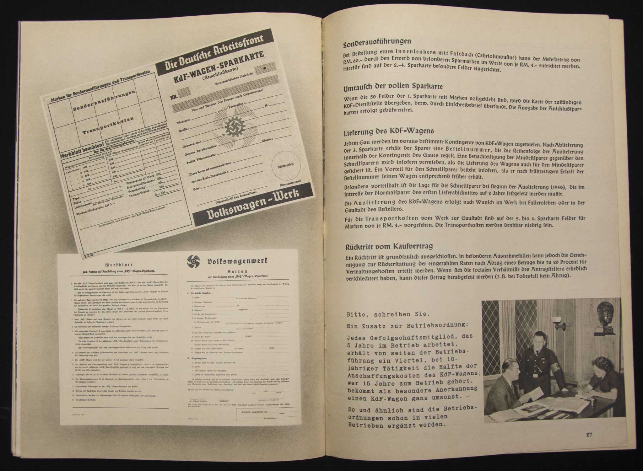 (Booklet) Dein KdF-Wagen (Volkswagen) Der KdF-Wagen - vollzogener Wille des Führers (1936)