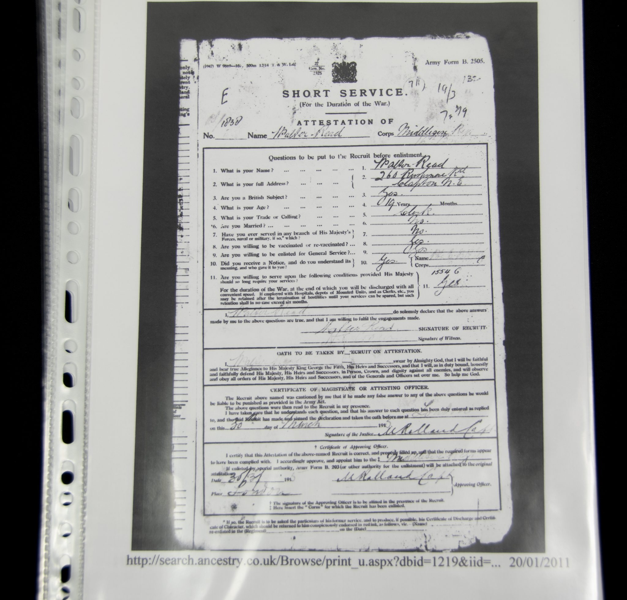 (British Army) First Day of the Somme 1 July 1916 - 1914-15 Star of Lance Corporal Walter Read, 1838, 16th Bn., Middlesex Regiment - Image 19