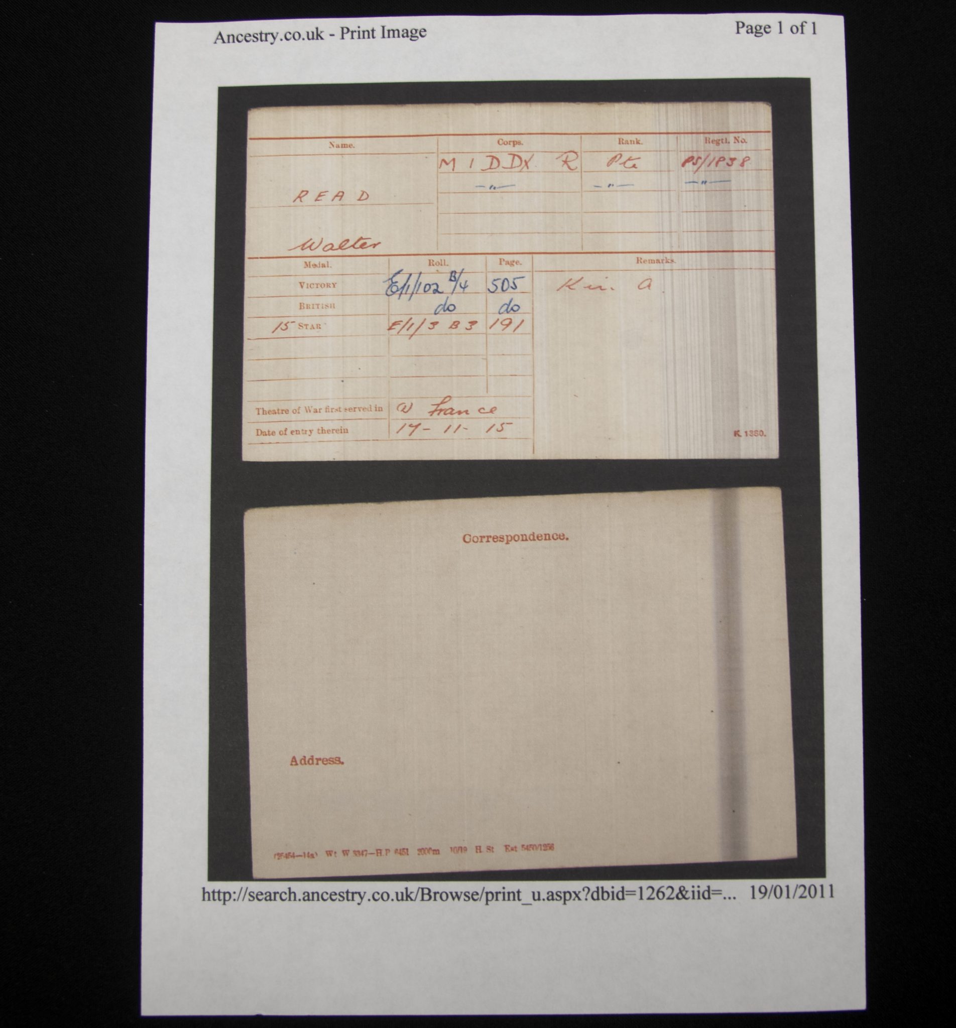 (British Army) First Day of the Somme 1 July 1916 - 1914-15 Star of Lance Corporal Walter Read, 1838, 16th Bn., Middlesex Regiment - Image 25