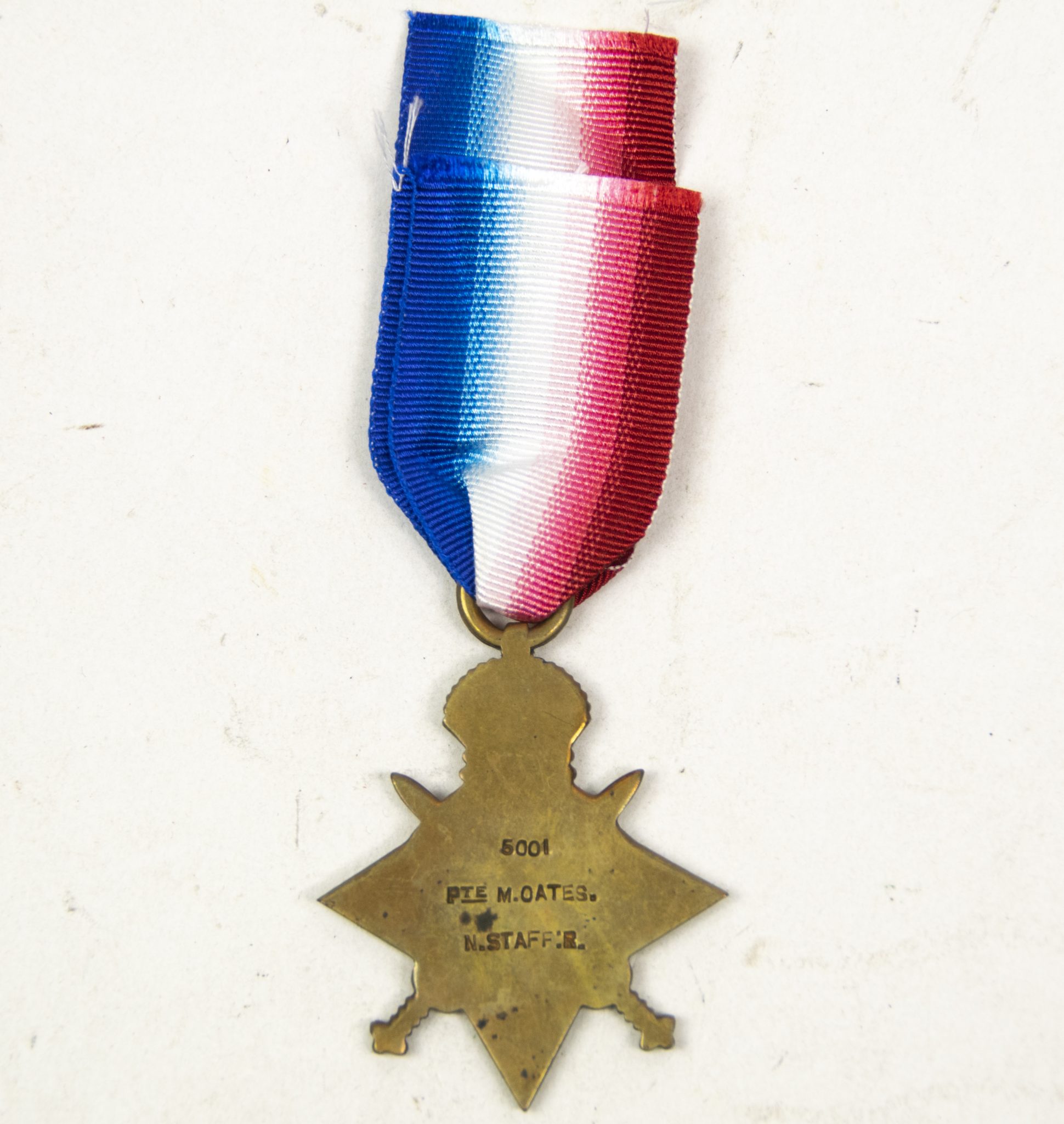 (British Army) First Day of the Somme 1 July 1916 - 1914-15 Star of Private Martin Oates, 5001, 5th Bn., North Staffordshire Regiment - Image 4