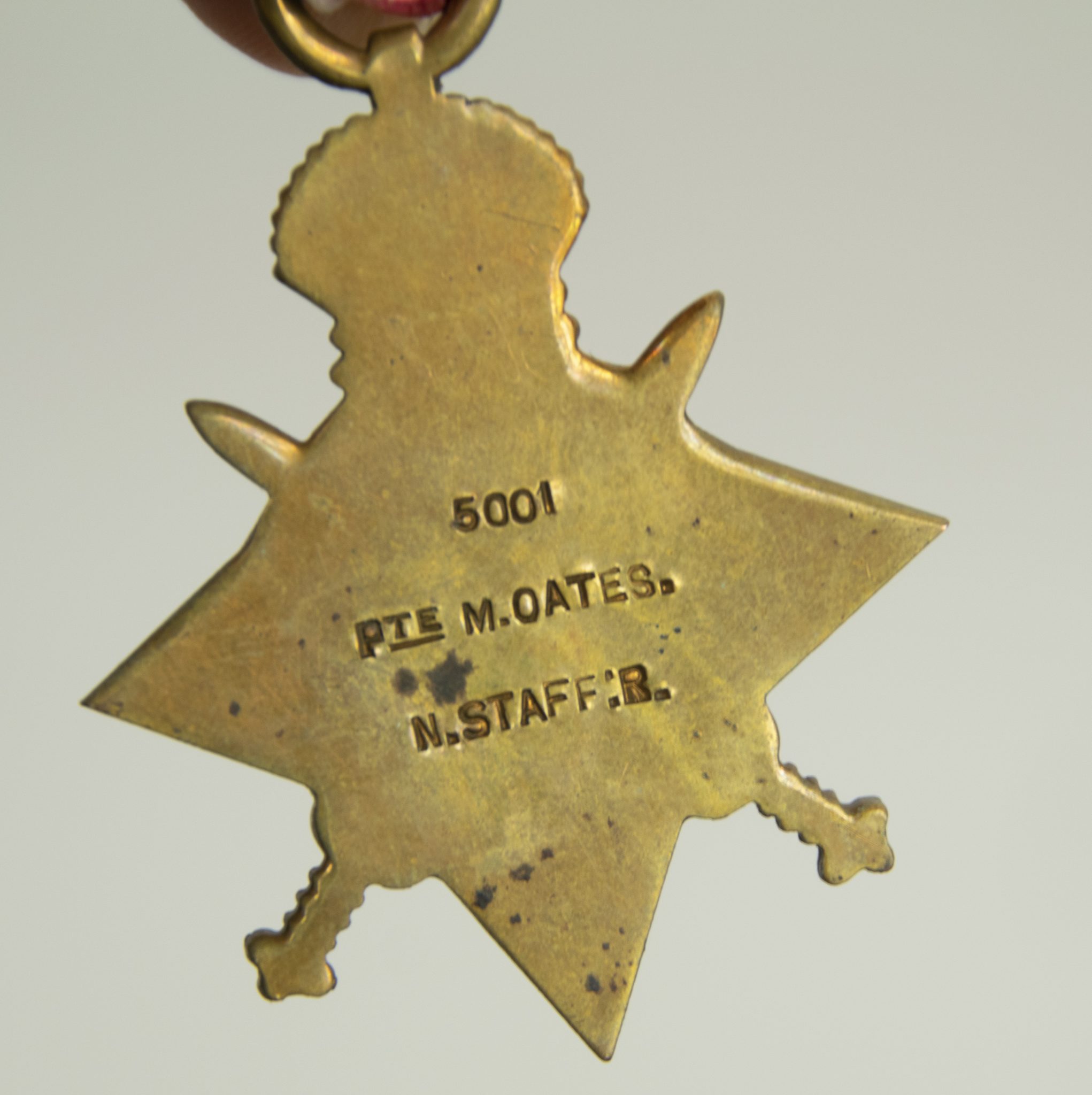 (British Army) First Day of the Somme 1 July 1916 - 1914-15 Star of Private Martin Oates, 5001, 5th Bn., North Staffordshire Regiment - Image 6