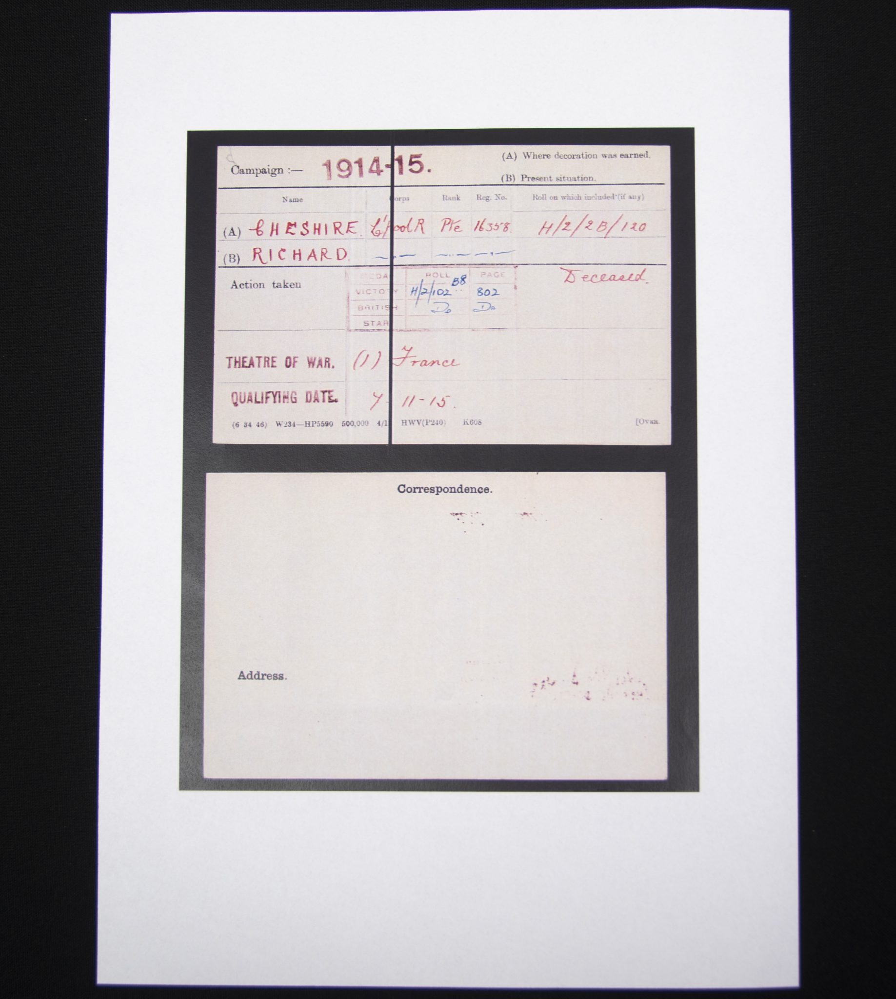 (British Army) First Day of the Somme 1 July 1916 - 1914-15 Star of Private Richard Brandon Chesire, 16358, 18th Bn., The King's Liverpool Regiment - Image 25