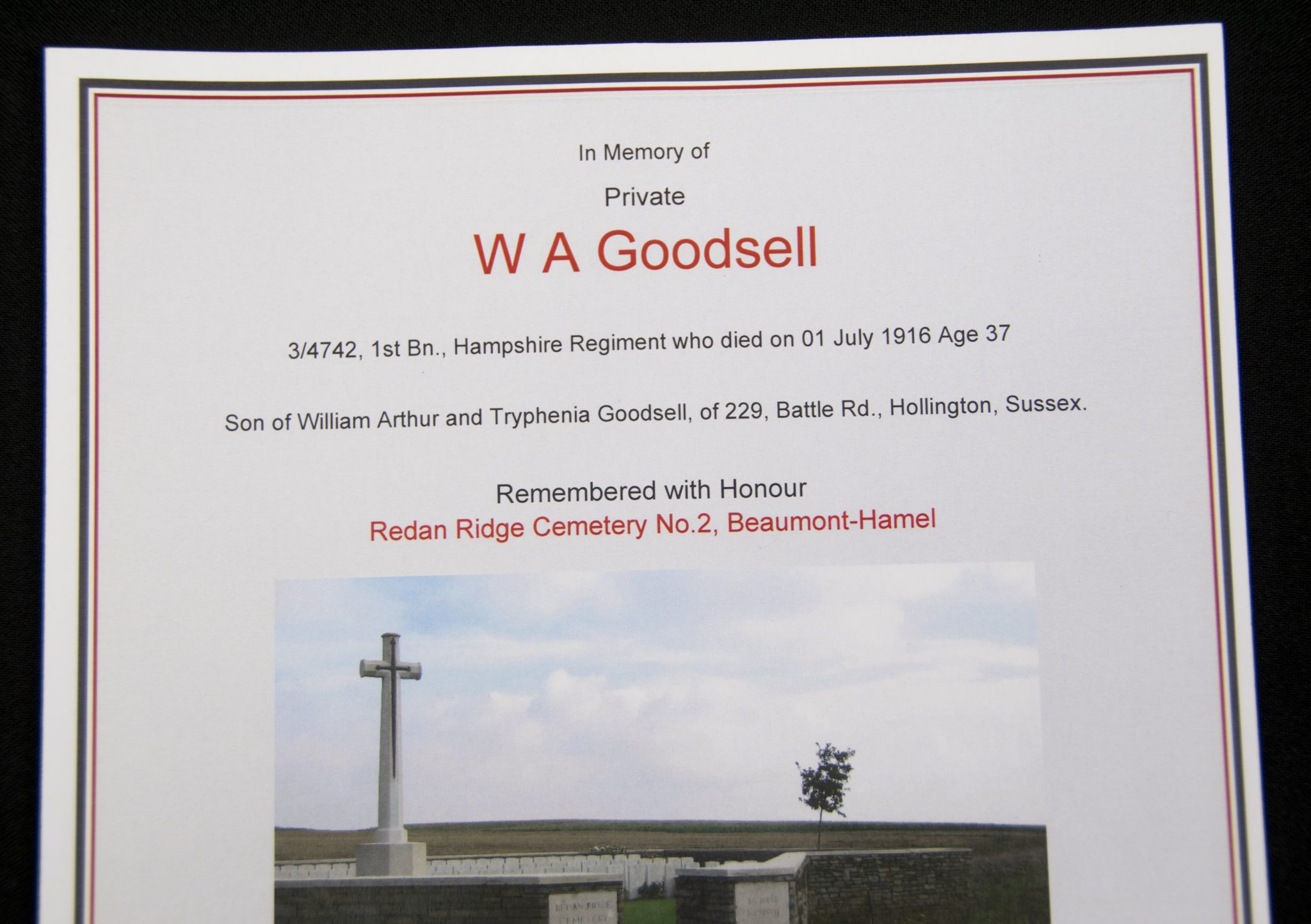 (British Army) First Day of the Somme 1 July 1916 - 1914-15 Star of Private William Arthur Goodsell, 3/4742, 1st Bn., Hampshire Regiment - Image 8