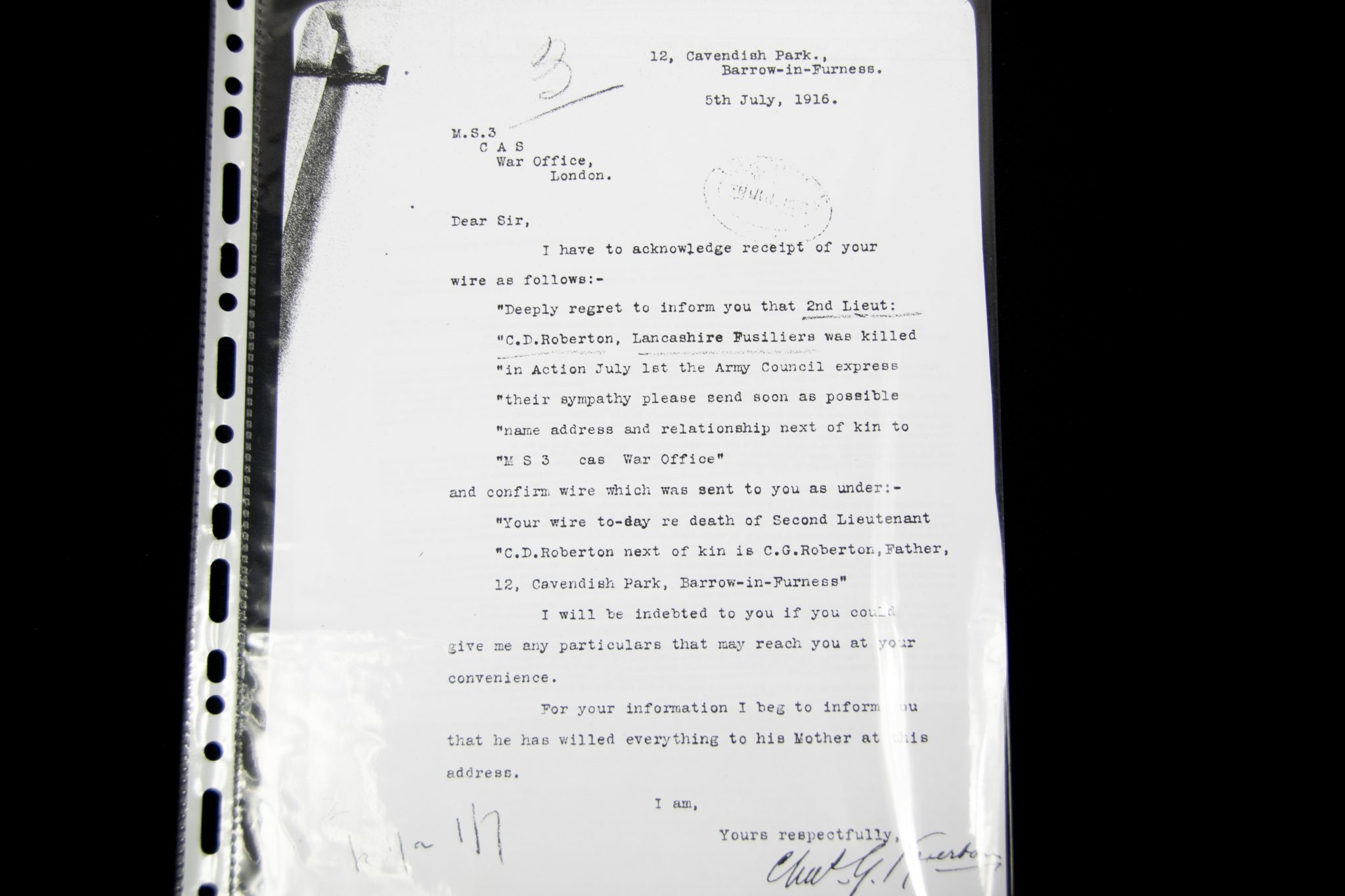 (British Army) First Day of the Somme 1 July 1916 - 1914-15 Star of Second Lieutenant Charlie Drinnan Robertson 4th Bn., Lancashire Fusiliers - Image 42