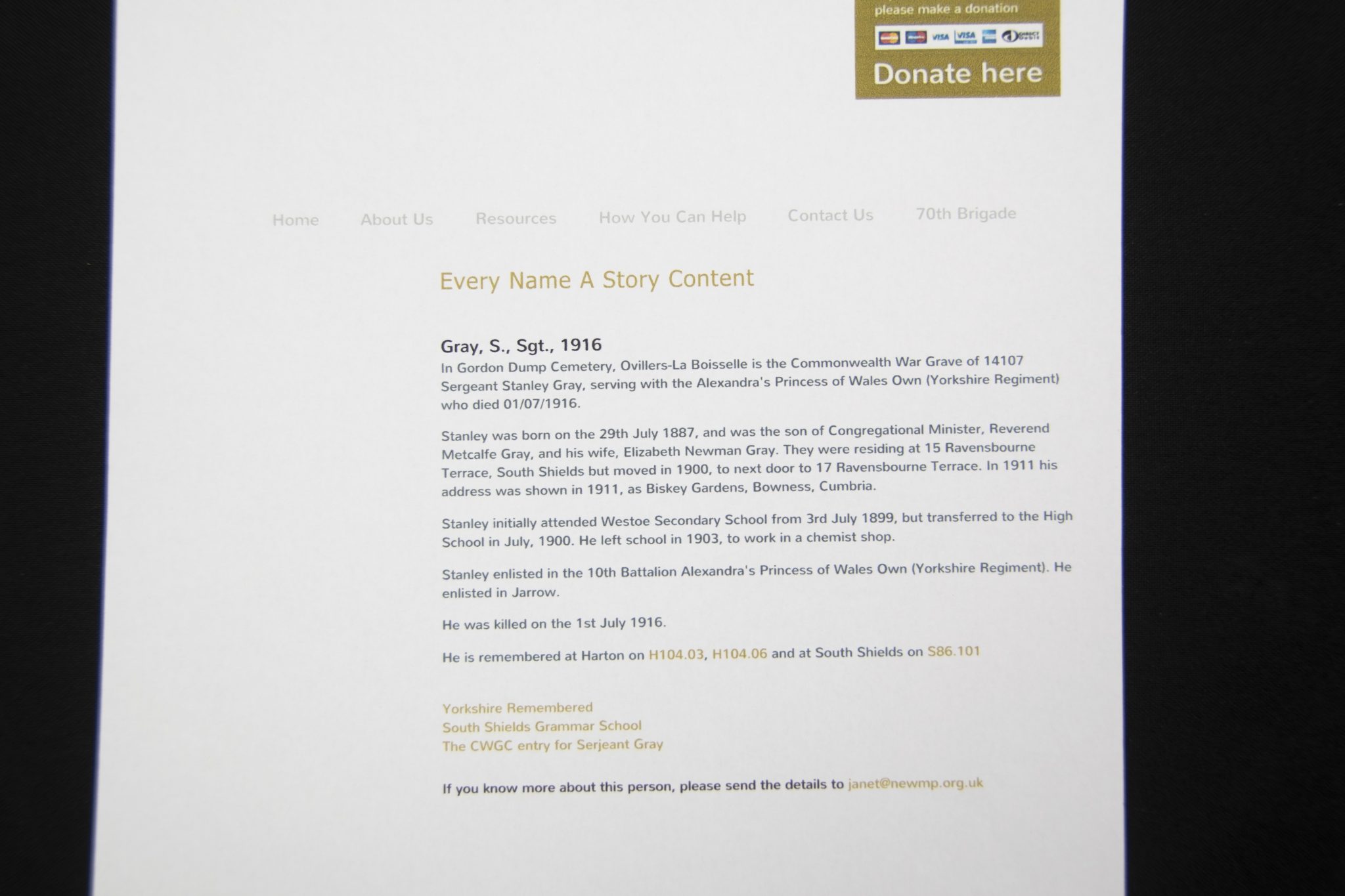 (British Army) First Day of the Somme 1 July 1916 - 1914-15 Star of Serjant Stanley Gray, 14107, 10th Bn., Yorkshire Regiment - Image 31