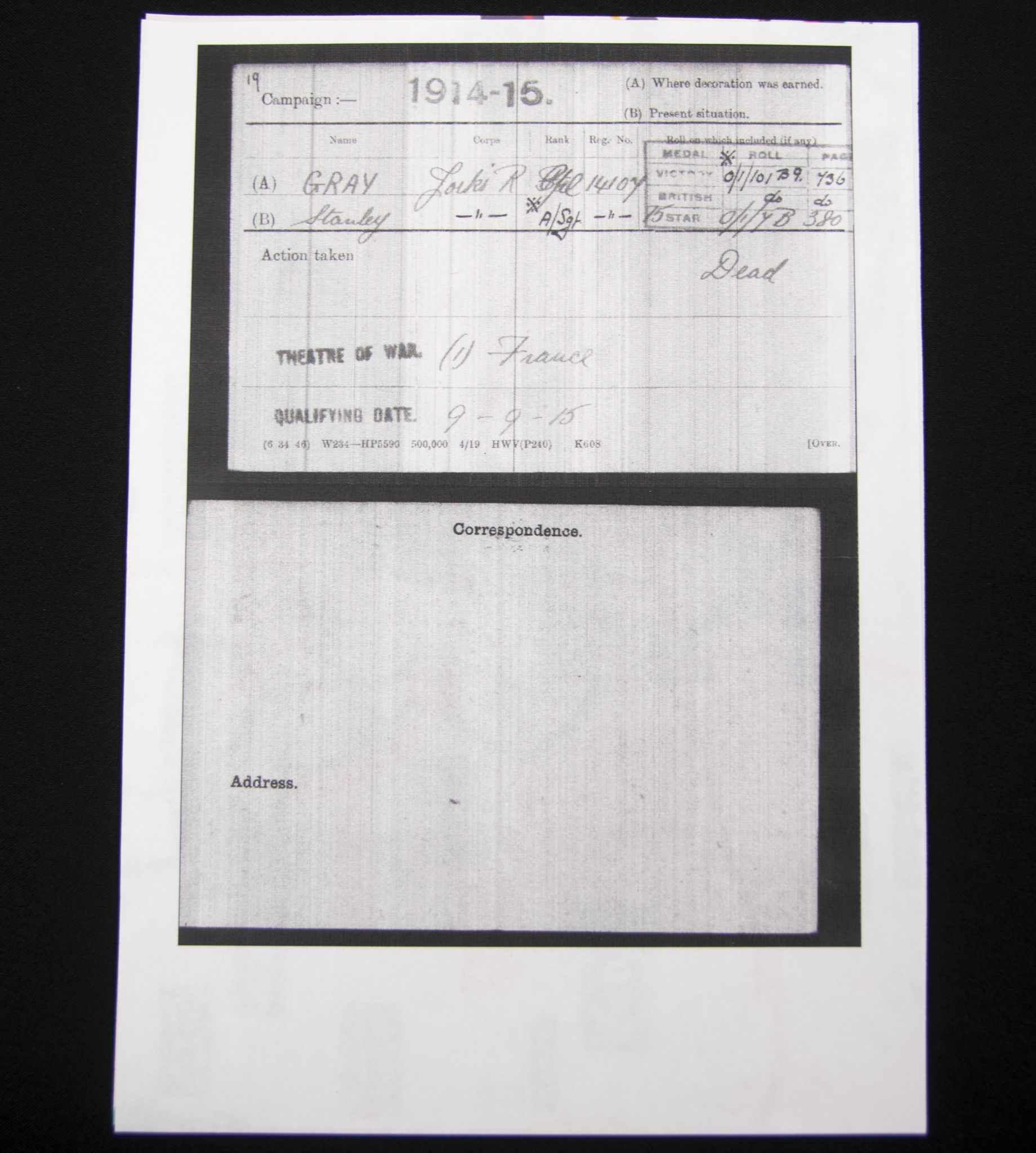 (British Army) First Day of the Somme 1 July 1916 - 1914-15 Star of Serjant Stanley Gray, 14107, 10th Bn., Yorkshire Regiment - Image 14