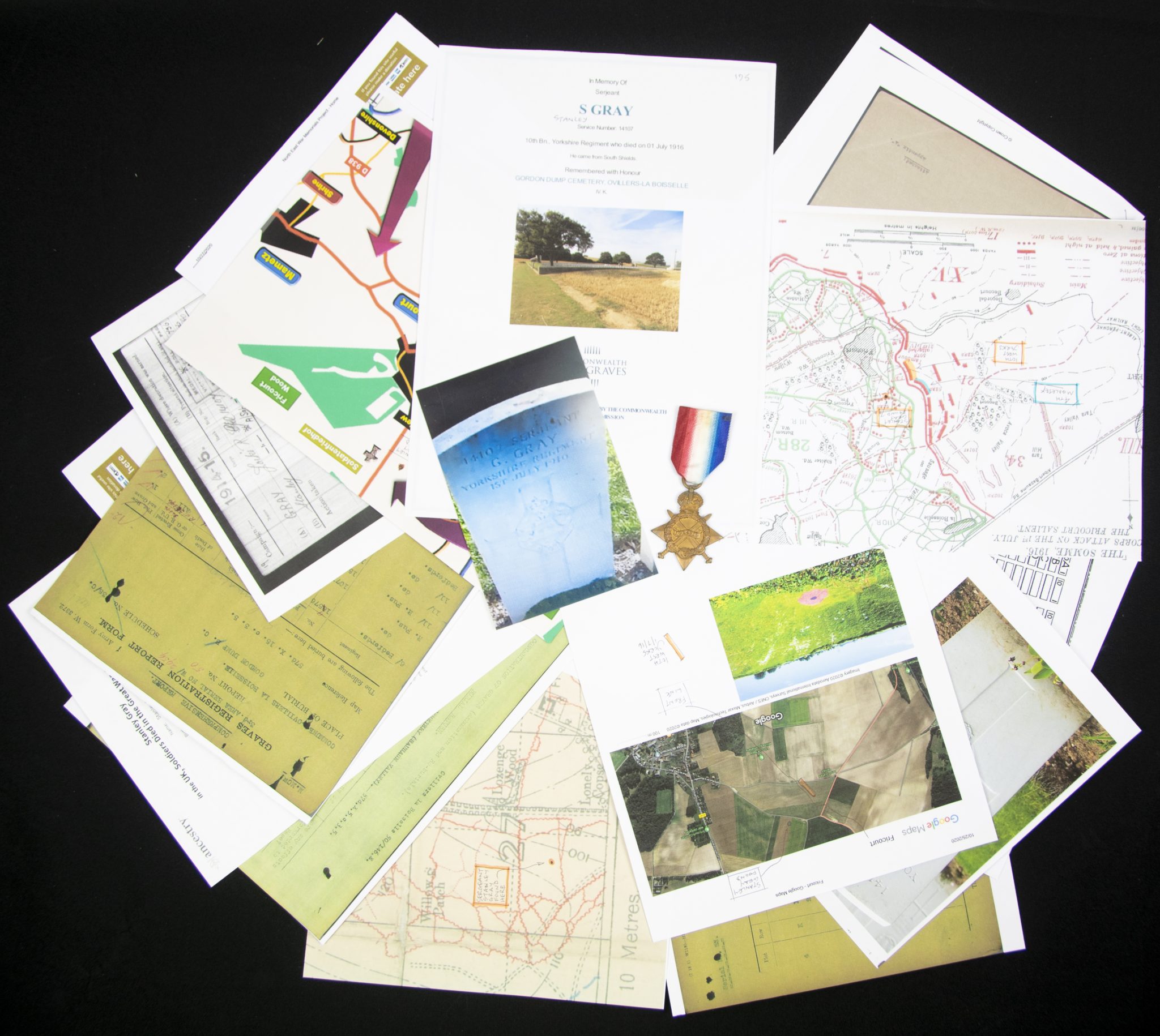 (British Army) First Day of the Somme 1 July 1916 - 1914-15 Star of Serjant Stanley Gray, 14107, 10th Bn., Yorkshire Regiment