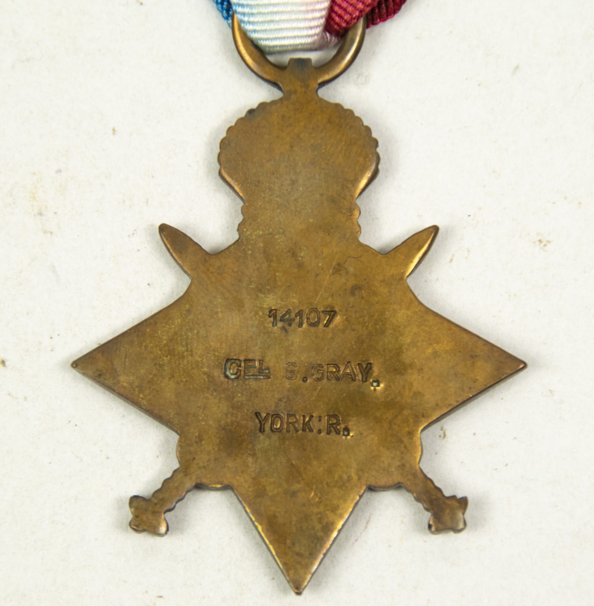 (British Army) First Day of the Somme 1 July 1916 - 1914-15 Star of Serjant Stanley Gray, 14107, 10th Bn., Yorkshire Regiment - Image 5