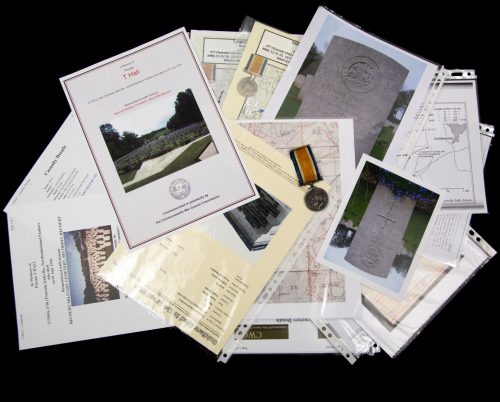 (British Army) First Day of the Somme 1 July 1916 - Brittish War Medal of Privat T. Hall, 271014, 27th (Tyneside Irish) Bn., Northumberland Fusiliers