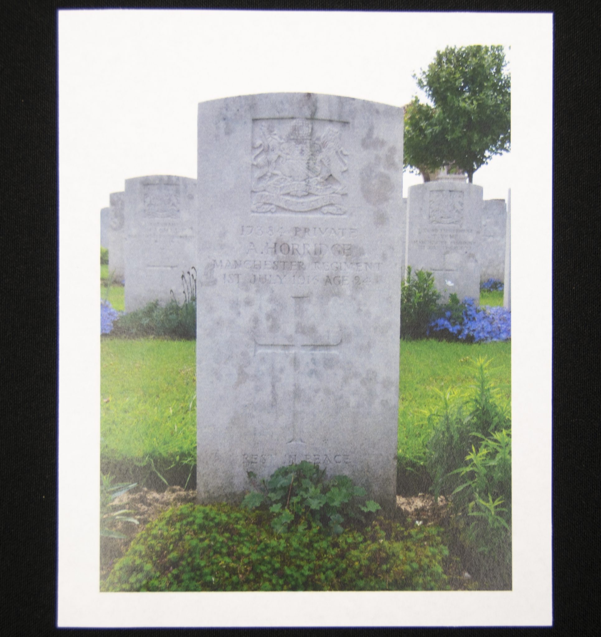 (British Army) First Day of the Somme 1 July 1916 - Brittish War Medal of Private A Horridge, 17384, B Coy. 20th Bn., Manchester Regiment