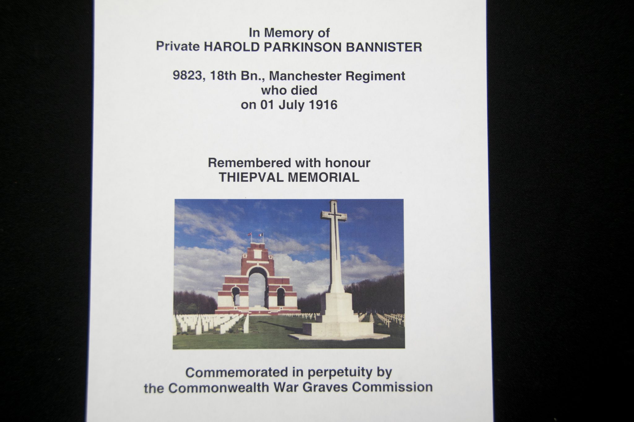 (British Army) First Day of the Somme 1 July 1916 - Brittish War Medal of Private Harold Parkinson Bannister, 9823, 18th Bn., Manchester Regiment - Image 11