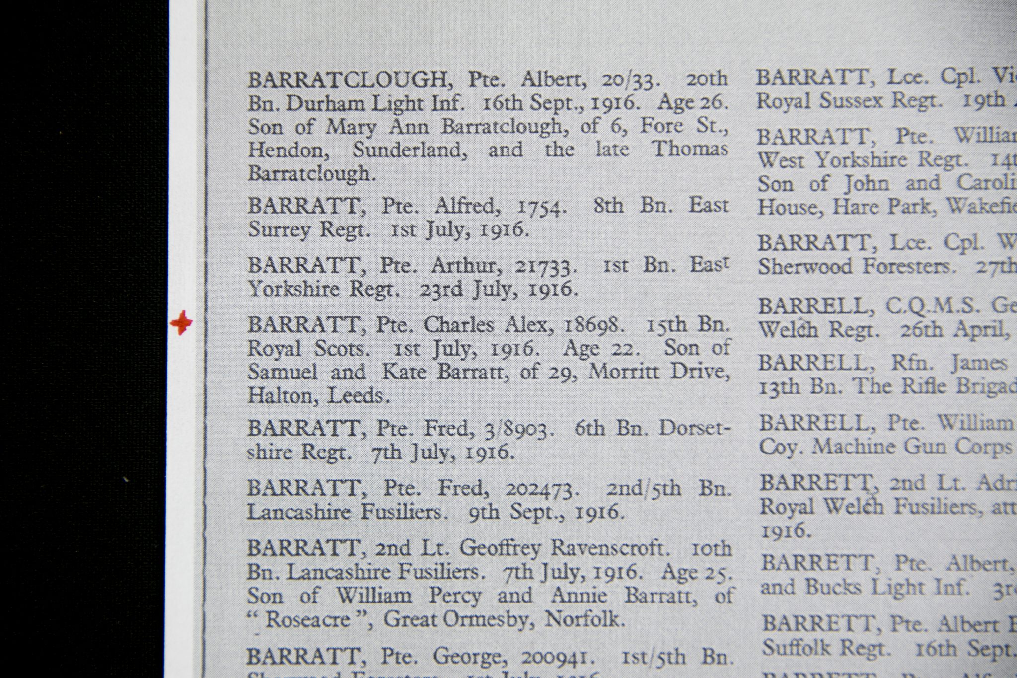 (British Army) First Day of the Somme 1 July 1916 - Memorial plaque of Privat Charles Alex Barratt, 18698, 15th Bn., Royal Scots - Image 11