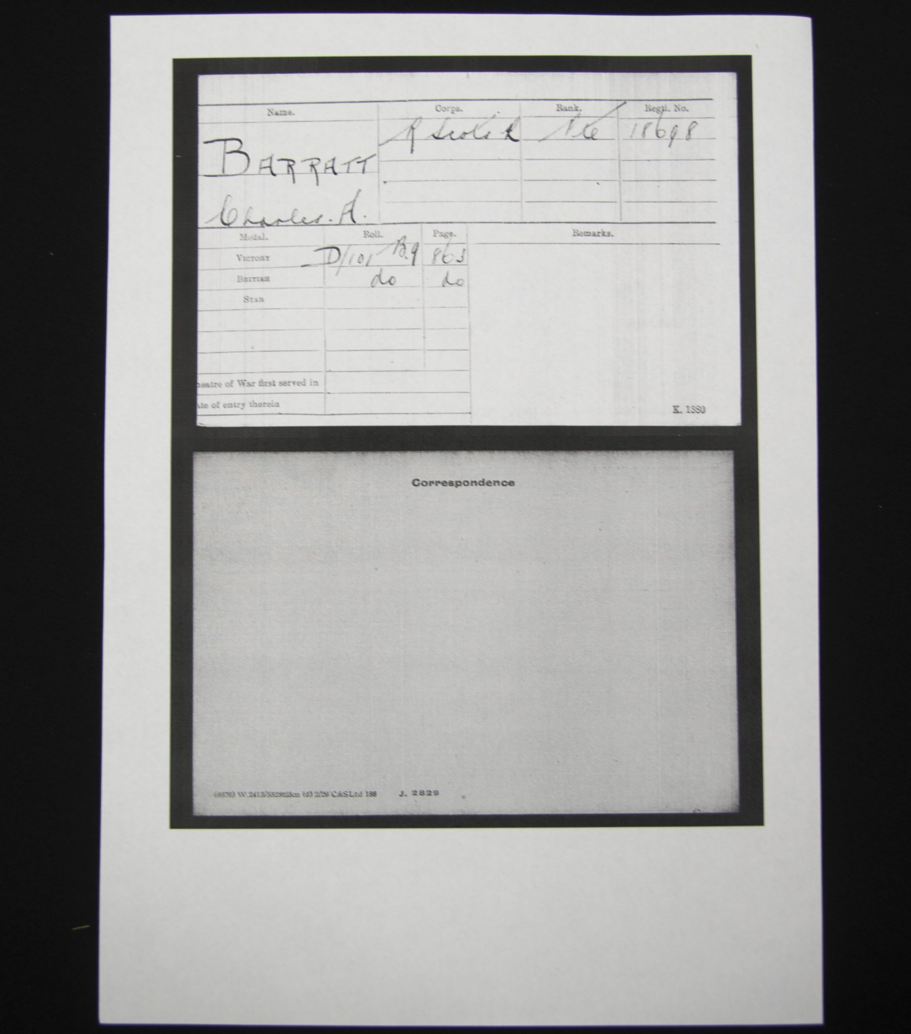 (British Army) First Day of the Somme 1 July 1916 - Memorial plaque of Privat Charles Alex Barratt, 18698, 15th Bn., Royal Scots - Image 15